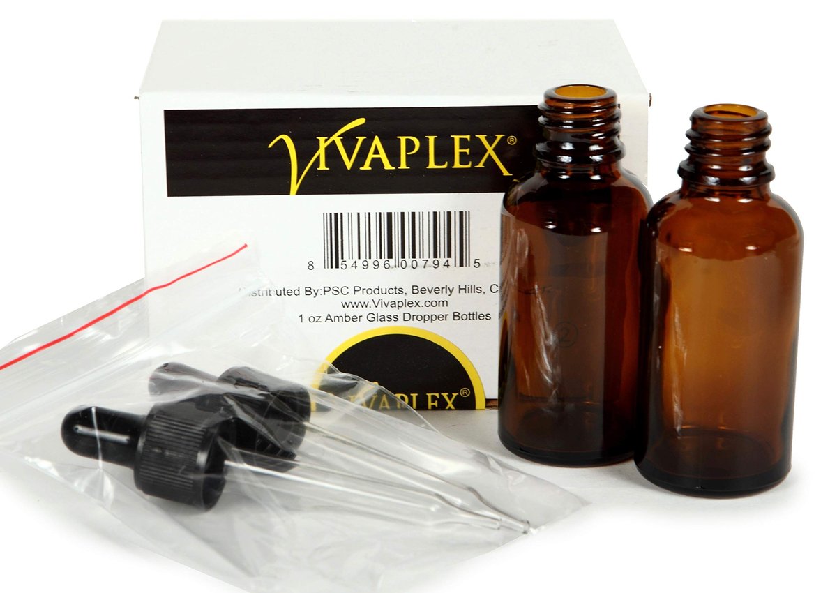Vivaplex Amber Glass Bottles with Glass Eye Droppers – 4 oz, 2 Pack - görsel 6