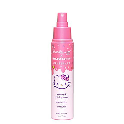 The Crème Shop x Hello Kitty Korean Skin Care Priming & Setting Facial Spray – Rose Water & Diamond Hydrating Mist for Makeup