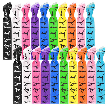 BBTO 20 Pieces Girls Gymnastics Hair Ties - No Crease Fabric Hair Bands for Sport, Gifts for Women & Girls (Classic Colors)