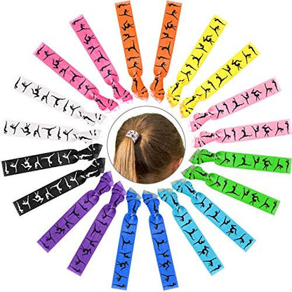 BBTO 20 Pieces Girls Gymnastics Hair Ties - No Crease Fabric Hair Bands for Sport, Gifts for Women & Girls (Classic Colors)