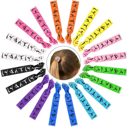 BBTO 20 Pieces Girls Gymnastics Hair Ties - No Crease Fabric Hair Bands for Sport, Gifts for Women & Girls (Classic Colors)