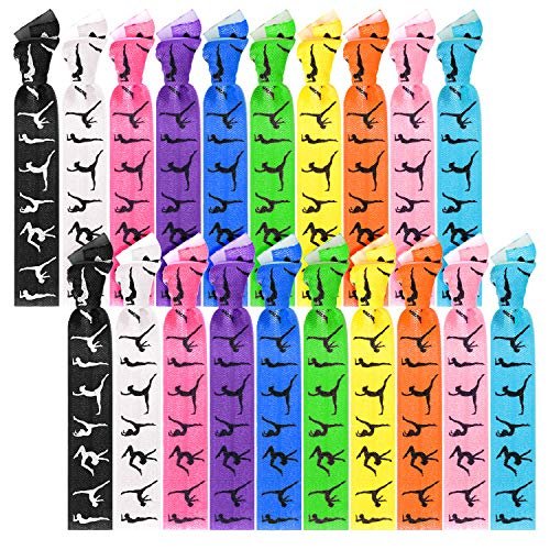 BBTO 20 Pieces Girls Gymnastics Hair Ties - No Crease Fabric Hair Bands for Sport, Gifts for Women & Girls (Classic Colors) - görsel 2