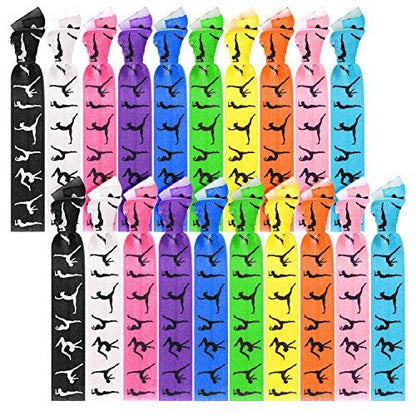 BBTO 20 Pieces Girls Gymnastics Hair Ties - No Crease Fabric Hair Bands for Sport, Gifts for Women & Girls (Classic Colors)