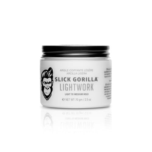 Slick Gorilla Lightwork Matte Hair Clay for Men - 2.5 oz - Matte Finish, Flexible Hold, Lightweight Styling Clay - Water-Based, Natural Texture, Non-Greasy Grooming Clay for Everyday Use - görsel 2
