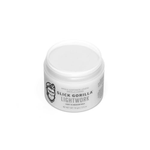 Slick Gorilla Lightwork Matte Hair Clay for Men - 2.5 oz - Matte Finish, Flexible Hold, Lightweight Styling Clay - Water-Based, Natural Texture, Non-Greasy Grooming Clay for Everyday Use - görsel 4