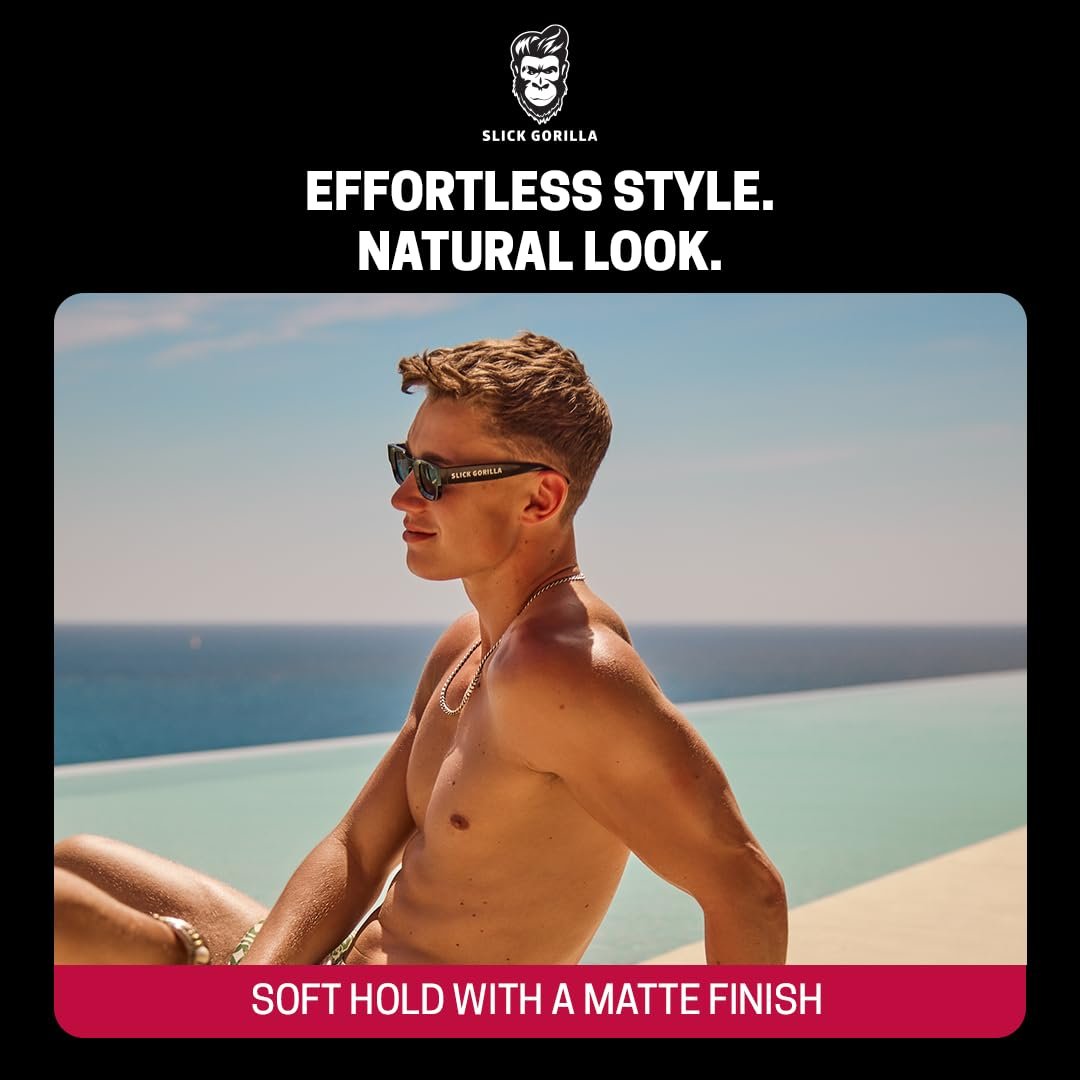 Slick Gorilla Lightwork Matte Hair Clay for Men - 2.5 oz - Matte Finish, Flexible Hold, Lightweight Styling Clay - Water-Based, Natural Texture, Non-Greasy Grooming Clay for Everyday Use - görsel 8