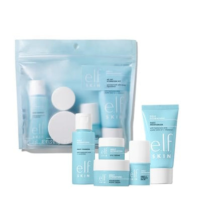 e.l.f. SKIN Holy Hydration! Jet Set Hydration Kit – Travel-Friendly Skincare Set with Face Cleanser, Hydrating Balm, Moisturizer, Eye Cream & Night Cream, Vegan & Cruelty-Free Avelisse