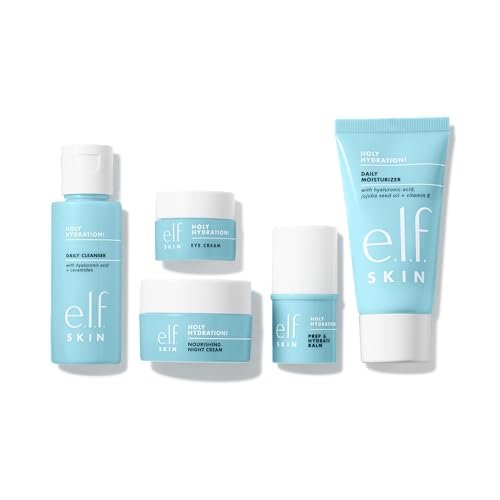 e.l.f. SKIN Holy Hydration! Jet Set Hydration Kit – Travel-Friendly Skincare Set with Face Cleanser, Hydrating Balm, Moisturizer, Eye Cream & Night Cream, Vegan & Cruelty-Free Avelisse