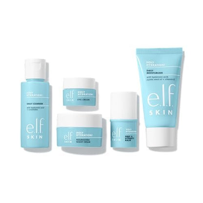 e.l.f. SKIN Holy Hydration! Jet Set Hydration Kit – Travel-Friendly Skincare Set with Face Cleanser, Hydrating Balm, Moisturizer, Eye Cream & Night Cream, Vegan & Cruelty-Free Avelisse