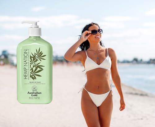 Australian Gold Hemp Nation Agave & Lime Moisturizing Tan Extender with Hemp Seed Oil, 18 Fl Oz Avelisse