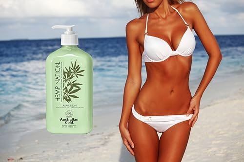 Australian Gold Hemp Nation Agave & Lime Moisturizing Tan Extender with Hemp Seed Oil, 18 Fl Oz Avelisse