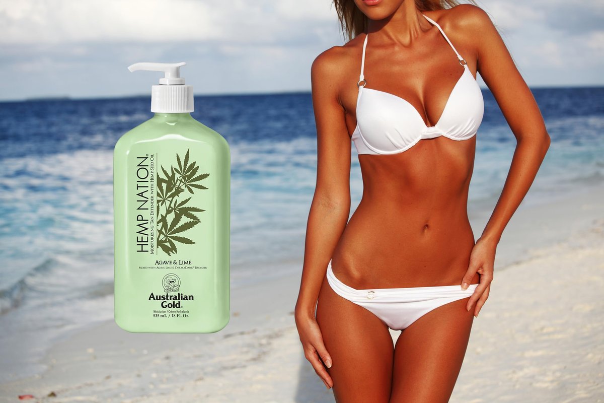 Australian Gold Hemp Nation Agave & Lime Moisturizing Tan Extender with Hemp Seed Oil, 18 Fl Oz Avelisse
