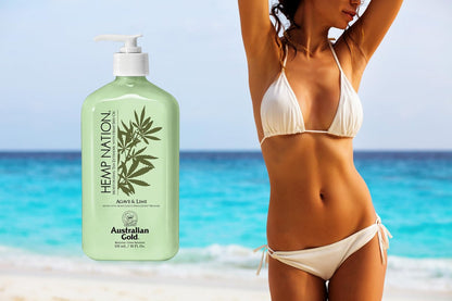 Australian Gold Hemp Nation Agave & Lime Moisturizing Tan Extender with Hemp Seed Oil, 18 Fl Oz Avelisse