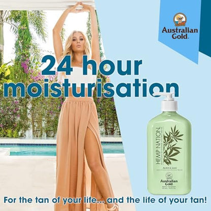 Australian Gold Hemp Nation Agave & Lime Moisturizing Tan Extender with Hemp Seed Oil, 18 Fl Oz Avelisse