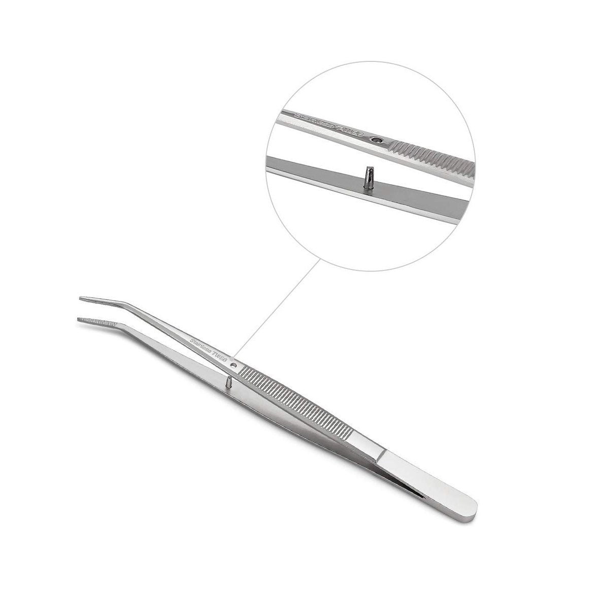 Stainless Steel Tweezers with Curved Serrated Tip, Multipurpose Sewing Machine Tweezers Forceps for Craft Repairing (2 Pcs Set) - görsel 12
