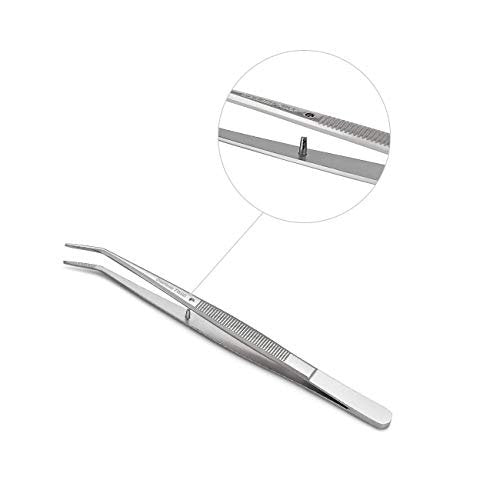 Stainless Steel Tweezers with Curved Serrated Tip, Multipurpose Sewing Machine Tweezers Forceps for Craft Repairing (2 Pcs Set) - görsel 11
