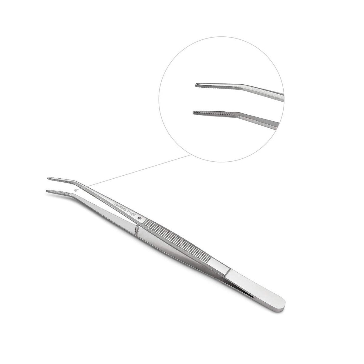 Stainless Steel Tweezers with Curved Serrated Tip, Multipurpose Sewing Machine Tweezers Forceps for Craft Repairing (2 Pcs Set) - görsel 10