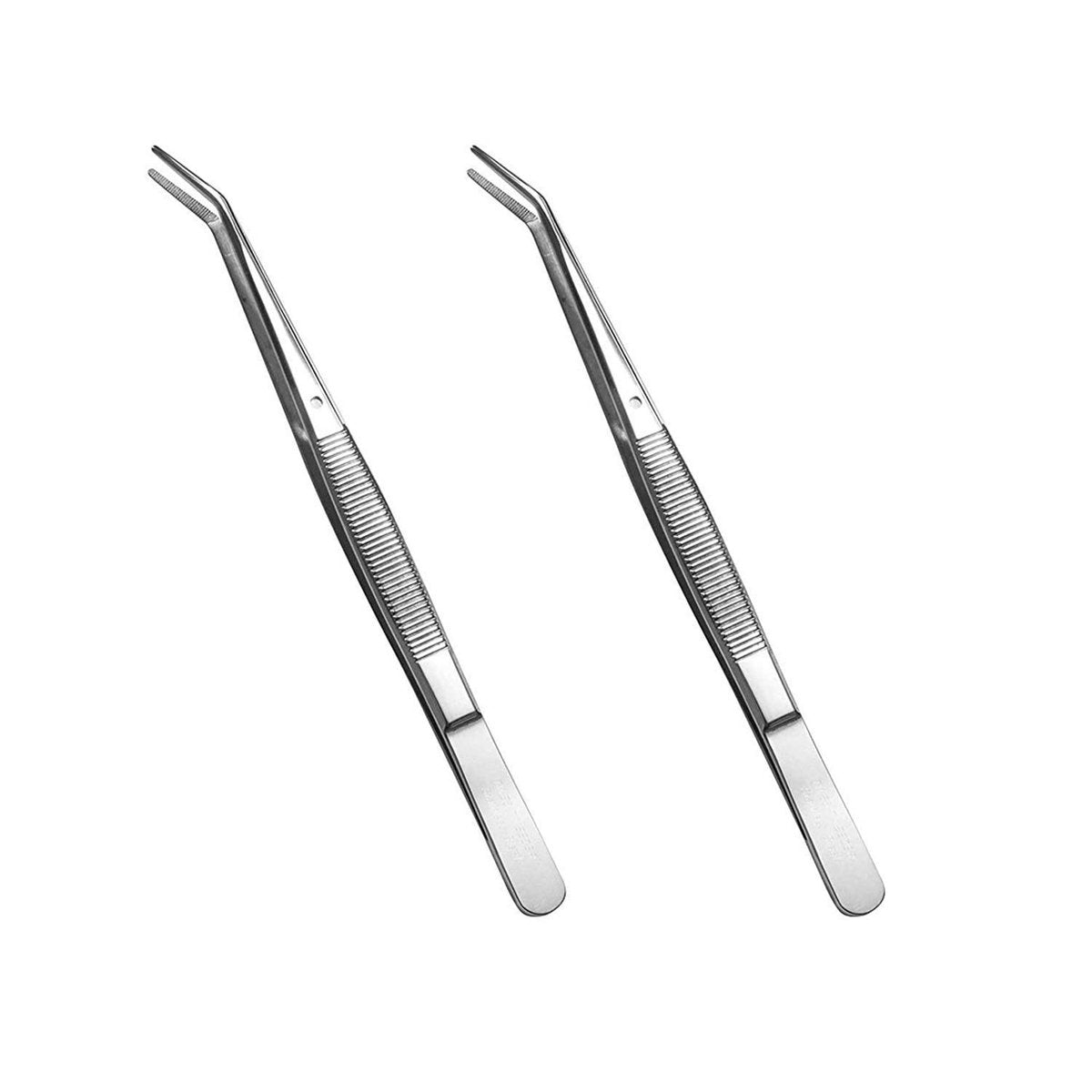 Stainless Steel Tweezers with Curved Serrated Tip, Multipurpose Sewing Machine Tweezers Forceps for Craft Repairing (2 Pcs Set) - görsel 2