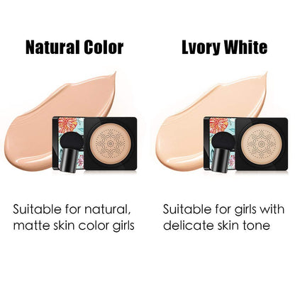 GL-Turelifes Mushroom Head Air Cushion Foundation CC Cream – Natural Color, Lightweight & Smoothing Natural Concealer for Flawless Skin