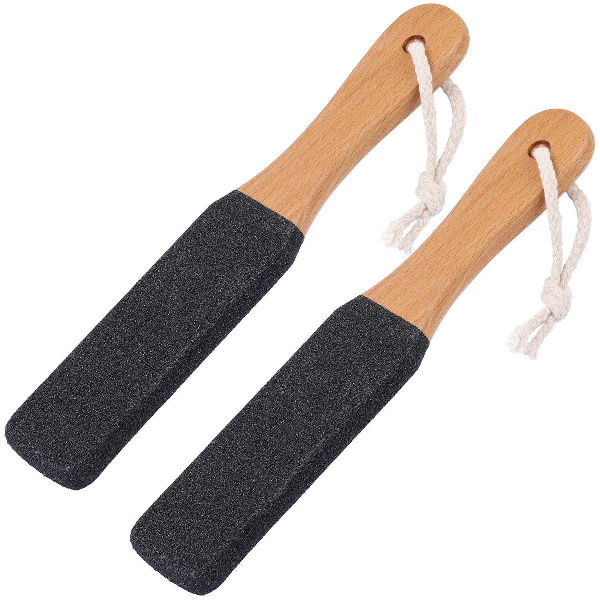 BTYMS 2-Piece Foot File Callus Remover with Wooden Handle - Heel Grater Pedicure File for Dead Skin, Pumice Stone - görsel 1