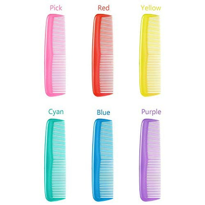 Leinuosen 48-Piece Colorful Hair Combs Set - Plastic Pocket Combs Bulk for Teasing and Styling