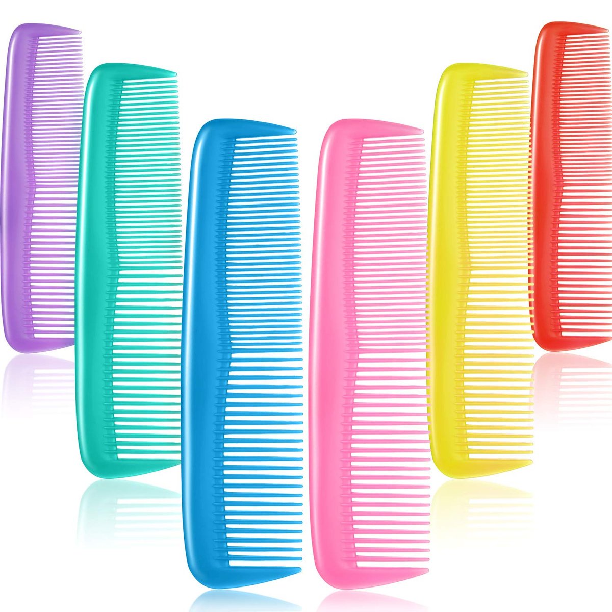 Leinuosen 48-Piece Colorful Hair Combs Set - Plastic Pocket Combs Bulk for Teasing and Styling - görsel 1