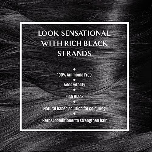 Vatika Naturals Permanent Hair Dye Rich Black – Ammonia-Free with Natural Henna, Grey Coverage, Nourishing Herbal Blend, Long-Lasting Hair Color – 18 Sachets x 10g (Pack of 3) Avelisse