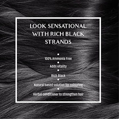 Vatika Naturals Permanent Hair Dye Rich Black – Ammonia-Free with Natural Henna, Grey Coverage, Nourishing Herbal Blend, Long-Lasting Hair Color – 18 Sachets x 10g (Pack of 3) Avelisse