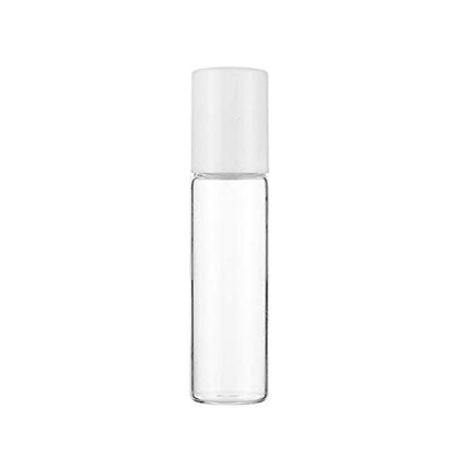 12-Pack Clear Glass Roller Bottles 10ml - Refillable Essential Oil Roll-On Containers with Glass Ball for Aromatherapy, Perfume, and Eye Serum