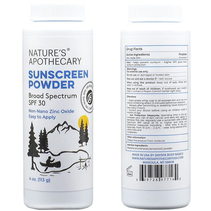 All-Natural Non Nano Zinc Oxide Sunscreen Powder SPF 30 - Water & Sweat Resistant, Reef Safe, Hypoallergenic, Biodegradable, Made in USA - 4 oz Avelisse