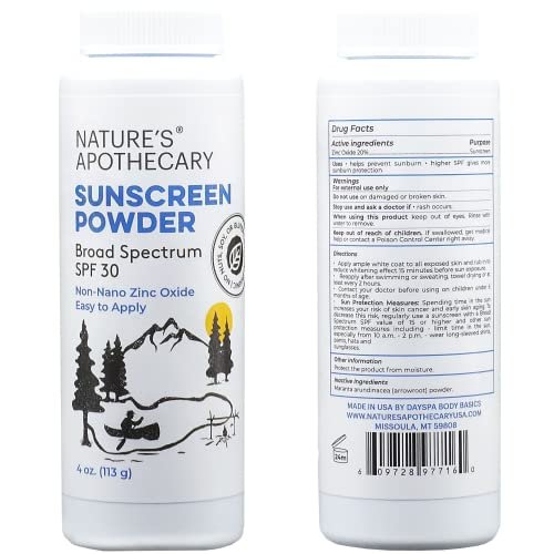 All-Natural Non Nano Zinc Oxide Sunscreen Powder SPF 30 - Water & Sweat Resistant, Reef Safe, Hypoallergenic, Biodegradable, Made in USA - 4 oz Avelisse