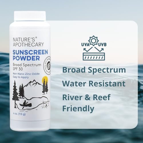 All-Natural Non Nano Zinc Oxide Sunscreen Powder SPF 30 - Water & Sweat Resistant, Reef Safe, Hypoallergenic, Biodegradable, Made in USA - 4 oz Avelisse