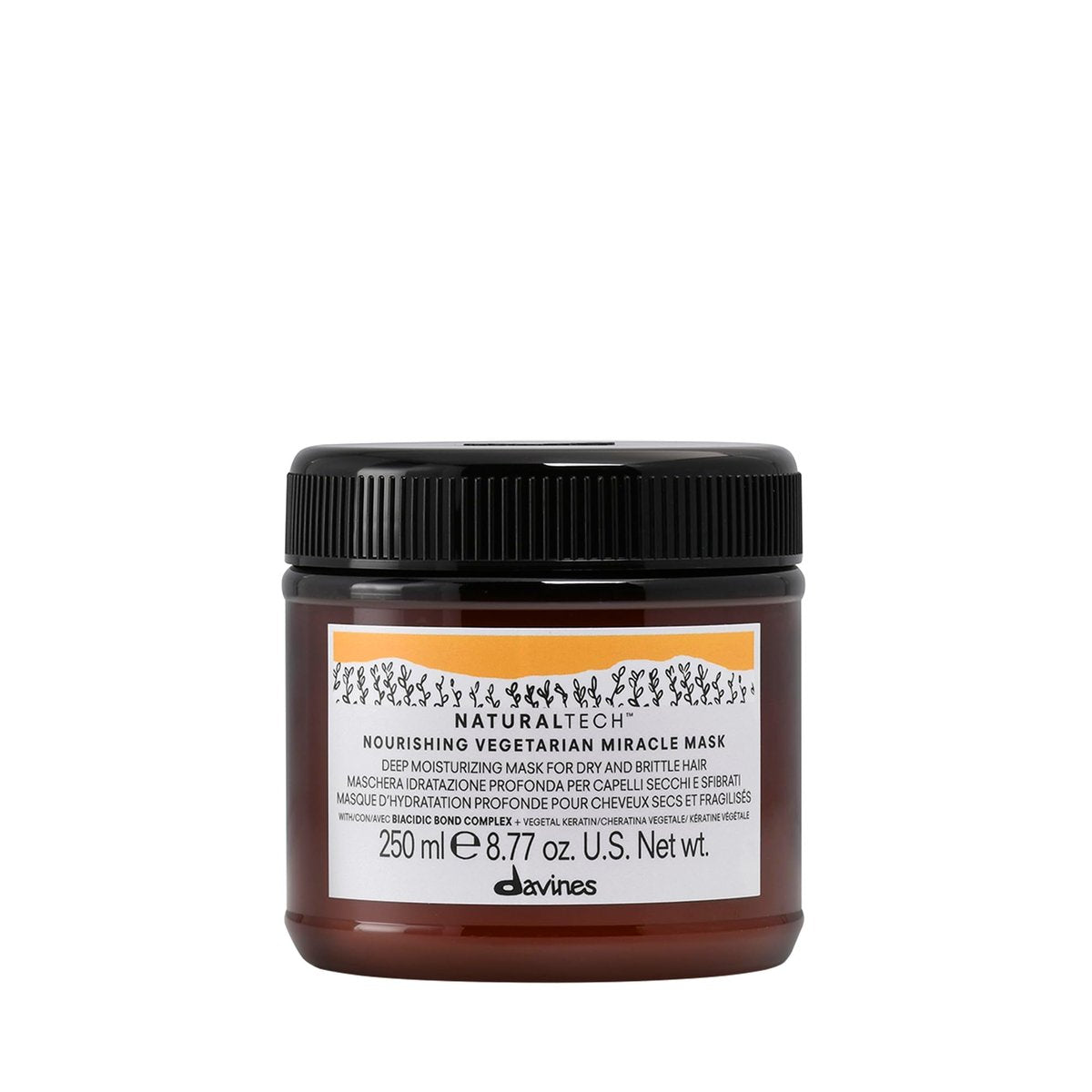 Davines Naturaltech Nourishing Vegetarian Miracle Mask – Restructuring & Hydrating Hair Mask for Dry & Damaged Hair with Vegetal Keratin, Intense Repair Treatment, 8.45 Fl Oz Avelisse