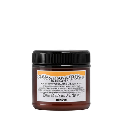 Davines Naturaltech Nourishing Vegetarian Miracle Mask – Restructuring & Hydrating Hair Mask for Dry & Damaged Hair with Vegetal Keratin, Intense Repair Treatment, 8.45 Fl Oz Avelisse