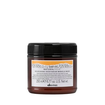 Davines Naturaltech Nourishing Vegetarian Miracle Mask – Restructuring & Hydrating Hair Mask for Dry & Damaged Hair with Vegetal Keratin, Intense Repair Treatment, 8.45 Fl Oz Avelisse