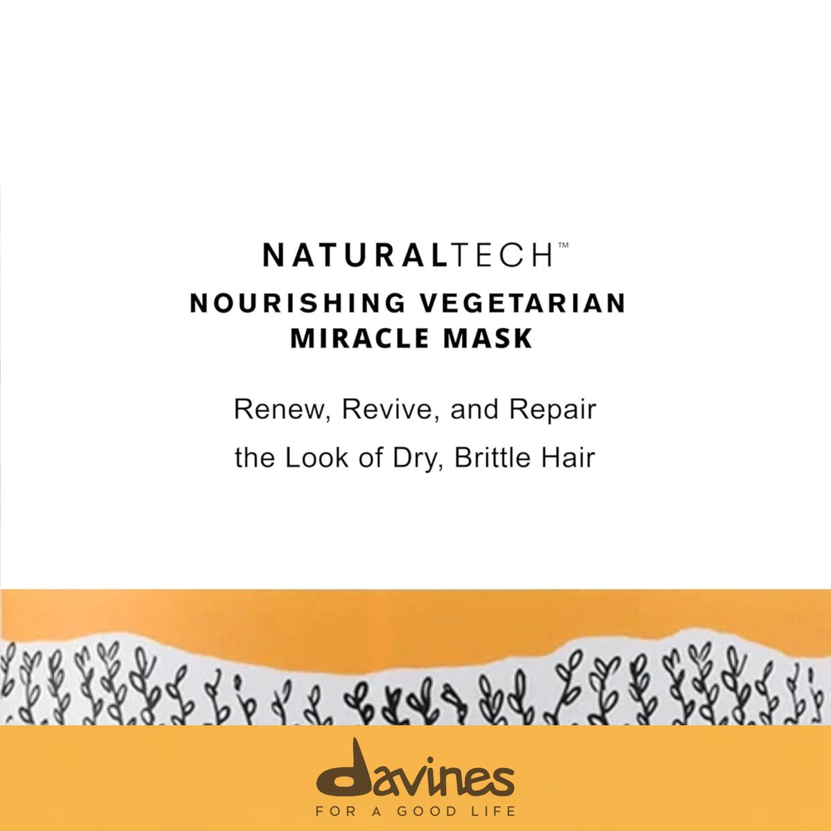 Davines Naturaltech Nourishing Vegetarian Miracle Mask – Restructuring & Hydrating Hair Mask for Dry & Damaged Hair with Vegetal Keratin, Intense Repair Treatment, 8.45 Fl Oz Avelisse
