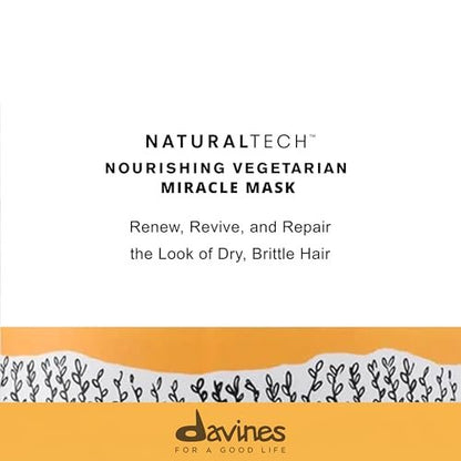 Davines Naturaltech Nourishing Vegetarian Miracle Mask – Restructuring & Hydrating Hair Mask for Dry & Damaged Hair with Vegetal Keratin, Intense Repair Treatment, 8.45 Fl Oz Avelisse