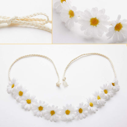 zYoung 2-Pack Yellow Fashion Flower Headbands – Sunflower Hair Wreath for Festival, Wedding & Everyday Style