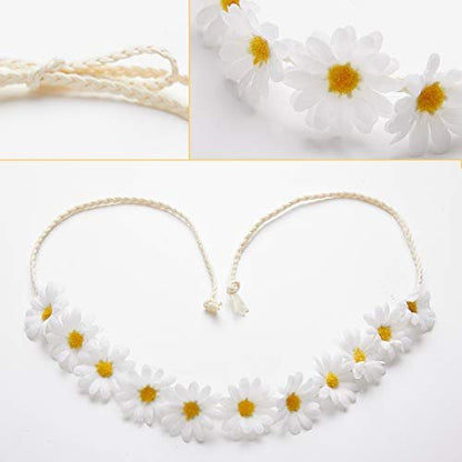 zYoung 2-Pack Yellow Fashion Flower Headbands – Sunflower Hair Wreath for Festival, Wedding & Everyday Style