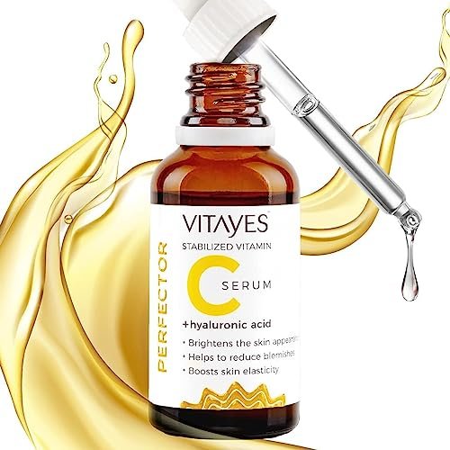 VITAYES Vitamin C Face Serum with Hyaluronic Acid – Anti-Aging, Brightening & Hydrating Serum for Dark Spots, Fine Lines & Wrinkles – 1 Oz - görsel 10