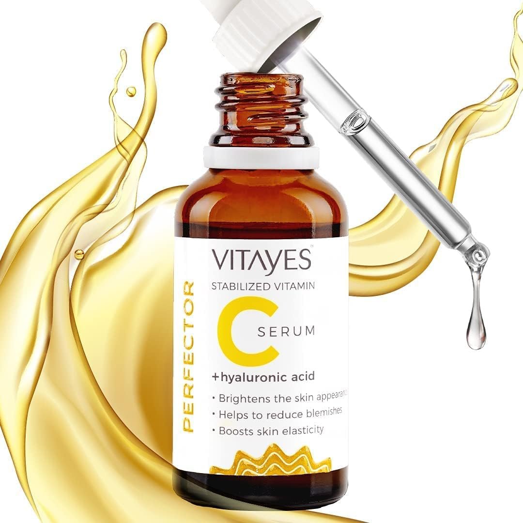 VITAYES Vitamin C Face Serum with Hyaluronic Acid – Anti-Aging, Brightening & Hydrating Serum for Dark Spots, Fine Lines & Wrinkles – 1 Oz - görsel 9