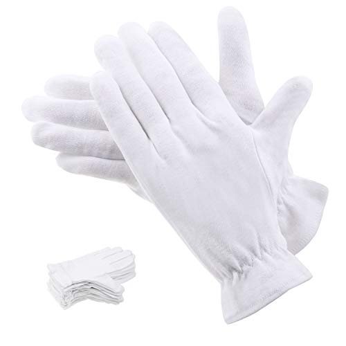 100% Cotton Gloves for Dry Hands & Eczema - Selizo 10 Pairs White Moisturizing Gloves for Dry Skin, Sensitive, Irritated Skin, Spa Treatment - görsel 2