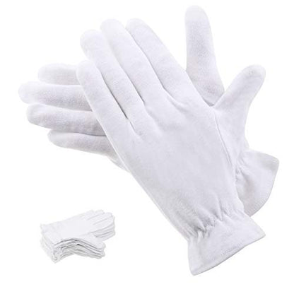 100% Cotton Gloves for Dry Hands & Eczema - Selizo 10 Pairs White Moisturizing Gloves for Dry Skin, Sensitive, Irritated Skin, Spa Treatment