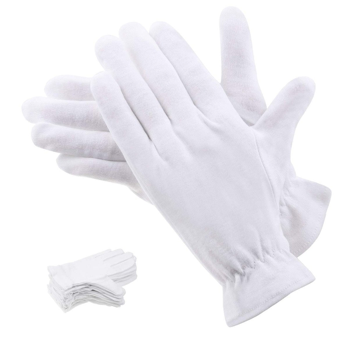 100% Cotton Gloves for Dry Hands & Eczema - Selizo 10 Pairs White Moisturizing Gloves for Dry Skin, Sensitive, Irritated Skin, Spa Treatment - görsel 1