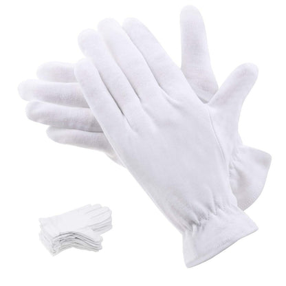 100% Cotton Gloves for Dry Hands & Eczema - Selizo 10 Pairs White Moisturizing Gloves for Dry Skin, Sensitive, Irritated Skin, Spa Treatment