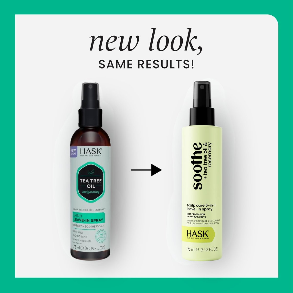 HASK Invigorating Tea Tree Oil 5-in-1 Leave In Conditioner Spray - 2 Pack, Color Safe, Gluten Free, Sulfate Free, Paraben Free Avelisse