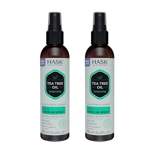 HASK Invigorating Tea Tree Oil 5-in-1 Leave In Conditioner Spray - 2 Pack, Color Safe, Gluten Free, Sulfate Free, Paraben Free Avelisse