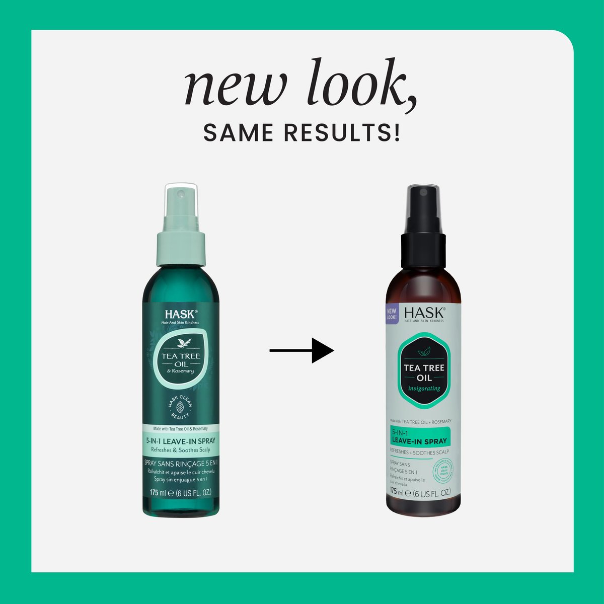 HASK Invigorating Tea Tree Oil 5-in-1 Leave In Conditioner Spray - 2 Pack, Color Safe, Gluten Free, Sulfate Free, Paraben Free Avelisse