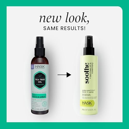 HASK Invigorating Tea Tree Oil 5-in-1 Leave In Conditioner Spray - 2 Pack, Color Safe, Gluten Free, Sulfate Free, Paraben Free Avelisse