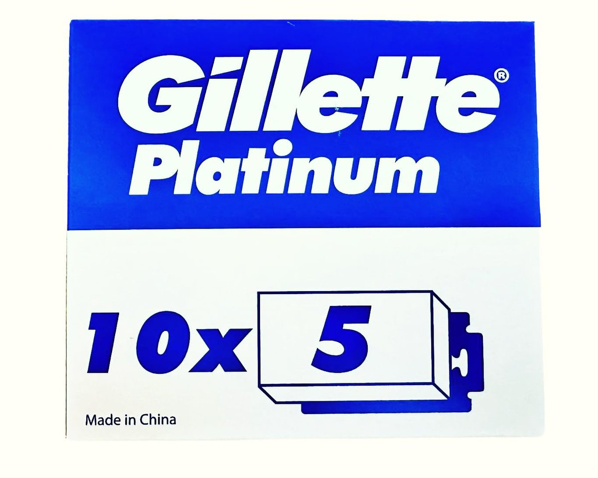 Gillette Double Edge Platinum Safety Razor Blades for Men – 50 Count Stainless Steel Refill Blades Avelisse